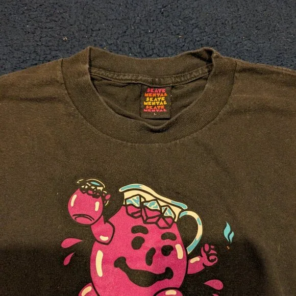 Worn, Skate Mental - Kool Aid Man - Sugar, Water, Purple Tee (Black) Large - Picture 4 of 8